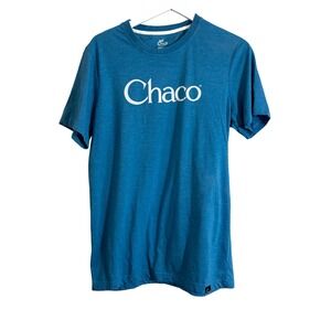 Chaco‎ Blue T-Shirt Top Medium Graphic Logo Short Sleeve Casual